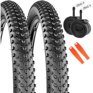 Foldable Mountain Bike Tire 20/24/26/27.5/29 x 2.4 Inch, Knobby All-Terrain Replacement Tire for MTB & Commuter Bikes Trail Cycling Tire