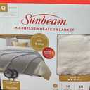Sunbeam Microplush Queen Electric Heated Blanket with Preheat Feature Two Digital Controller 12-Heat Settings Auto Shut-Off, UL Certified for Safety, Ivory Beige