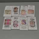 Long Press on Nails Square Red Artificial Fake Nails with 3D Butterfly Designs Cute Acrylic Nail Press Ons Glitter Stick on Nail for Women 8pack