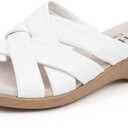VJH confort Womens Slides Sandals Orthopedic Slippers,Comfortable Wedge Platform Slip Flops Flip Casual Walking Sandals (10, White)