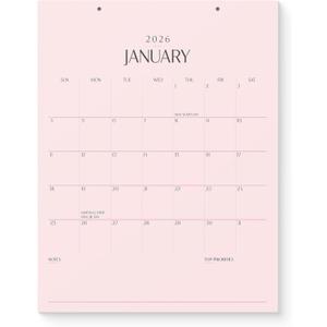 Karto Wall Calendar 2026 - Vertical 8.5x11 Inch January 2026 to June 2027 - Boost Your Productivity and Easy Planning with the Aesthetic Monthly Calendar - All Pink