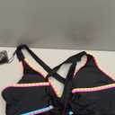 ZAFUL Women's High Waisted Bikini with Skirt Whip Stitch 2 Piece Swimsuits Tummy Control Bathing Suit (X-Large, 0-multi Black)