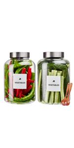 100 oz Fermentation Mason Jar, 100oz Glass Pickle Jar for Fermenting, Glass Canister for Food,Kitchen Glass Container for pickle, flour, Cookie, Candy, Loose Tea(100 oz)