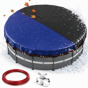 Pool Cover for 18FT Above Ground Pools,Reinforced 3-Layer Pool Winter Cover