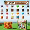 2 x 200 PCS Building Blocks, 3D Construction Build Toys, STEM Sensory Building Cubes Gifts for Valentines Day, Easter Basket Stuffers (Multicolor-200PCS)