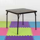 Flash Furniture Mindy Folding Kids Table with Vinyl Padded Top, Children's Square Activity Table for Daycare and Classrooms, Black