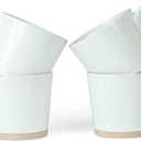 famiware Coffee Mugs for 4, 12 oz Mug Set, Dringking Cup with Handle for Coffee, Tea, Cocoa, Milk, Saturn serise, White