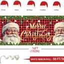 6x16FT Santa Claus Christmas Garage Door Banner Decor, Red and White, 72inx192in