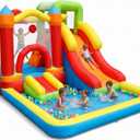 Bounce House with Ball Pit,7-in-1 Inflatable Bouncy Castle with Blower,Climbing Wall,Slide and Basketball Hoop for Backyard,Jump House Playground for Kids Toddlers Ages 3-10 Indoor Outdoor Use, 150"D x103"W x 85"H