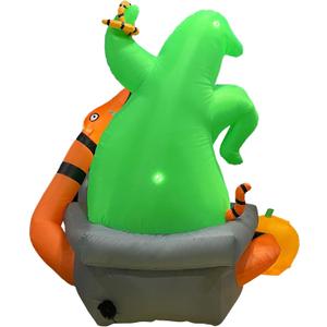 6FT Halloween Outdoor inflatables Decorations,Halloween Blow Up Green Monster Python Decorations with LED Lights,Yard Decor for Outdoor Indoor Garden Party