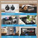 Large Washing Machine Drain Pan Silicone Mat, 54" X27.5" Non-Slip Waterproof Washing Machine Tray,Washer Drip Pan Under Dryer and Washer, Anti-Vibration,Floor Leak Protector for Laundry Room-Black