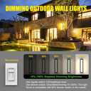 Sytmhoe 10%-100% Dimming Exterior Garage Lights,23.6in Dimmable LED Modern Patio Wall Light Fixture, Rectangle Black Aluminum+Dual PC Wall Sconce for Garage Bathroom Room Courtyard House(3000K), 24in 1Pack