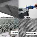 3x8Ft Drainage Mat Anti Slip Commercial PVC Mesh Hollow Mat for Wet Area Restaurant Patio Kitchen Pool Bathroom Floor(1/5'' Thick)