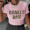 Verdusa Women's Y2K Baby Tees for Women Graphic Crop Tops 90s T-Shirt Vintage Outfit Pink Medium (Pink, M)