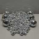 Funtery 100 Pcs Mirror Disco Balls Bulk Assorted Silver Hanging Disco Ball Decor for Home Wedding Birthday Dance Music 70 S Theme Party Christmas Tree Ornaments(1.2'',1.6'',2'',2.4'',4'')