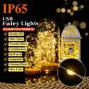 33FT 100 LED Fairy Lights String With Hook, Rechargeable 450mAh Battery Operated String Lights Build in Remote & Timer, IP65 and Dual Power for Indoor Outdoor Bedroom Garden Christmas Party Decor