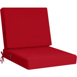 idee-home Outdoor Cushions for Patio Furniture, Outdoor Seat Cushion, Waterproof Couch Hampton Bay Deep Seat Replacement Chair Cushions for Garden Lawn Backyard Deck, 24 x 26 Red
