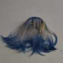 testar Ombre Blonde Blue Bob Wigs for Women Shoulder Long Straight Synthetic Hair Wig with Bangs Hair Replacement Female Wig Daily Cosplay