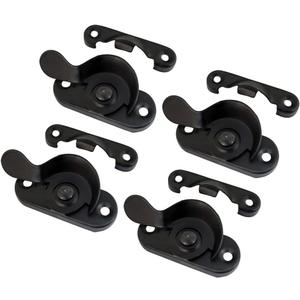 QCAA Steel Window Sash Lock, CTC 2", Matte Black, 4 Pack, Made in Taiwan