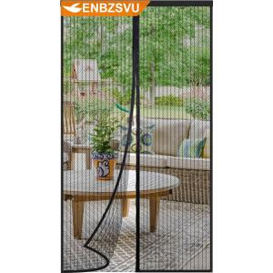 Magnetic Screen Door Mesh, Fit Door 65 x 96 inch, Black Actual Net Screen Size Include Edges 67" x 98" for Patio, Sliding Door, Keeps Bugs Out, Fresh Air Flow, Self Closing