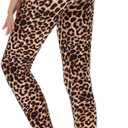 High Waisted Leggings for Women - No See Through Tummy Control Cycling Workout Yoga Pants with Pockets Reg & Plus (Large-X-Large, A-leopard/ Cheetah)
