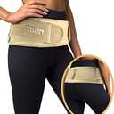 Vriksasana Posture Sacroiliac Hip Belt for Women and Men That Alleviates Sciatic, Pelvic, Lower Back, Leg and Sacral Nerve Pain Caused by Si Joint Dysfunction| Trochanter Brace (Petite, Nude)