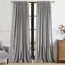 PRIMROSE Light Grey Curtains 102 inch for Living Room,2 Panels Drapes Blackout Rod Pocket Back Tab Window Treatment Room Darkening Thick Decorative Curtains for Bedroom