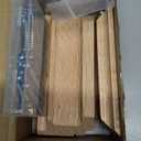 Blulu 1 Set 3-1/2" Newel Post Mounting Kit 4 Pcs L Bracket Metal Post Anchor with 4 Pcs Red Oak Wooden Trim Deck Base Fasteners for Fastening Handrails Balustrades to Stairs and Floors