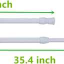 4 Pack Tension Rods, 21.6-35.4 Inch Adjustable Spring Steel Cupboard Bars Tension Curtain Rod Shower Rod Extendable Width (White)