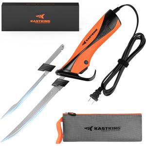 KastKing Speed Demon 110v Electric Fillet Knife, Precision Cut with High Torque Motor, ETL Certified Safety, Balanced Lightweight Handle, 2 Sets of Stainless-Steel Blades