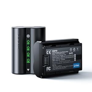 llano 2-Pack 2600mAh Aurora USB-C NP-W235 Battery - Fully Decoded for Fujifilm X-T5, X-T4, X-S20, GFX50S II, GFX100S, X-H2, X-H2S, Fast Rechargeable, Finger-Tap LED Display, Replacement Batteries