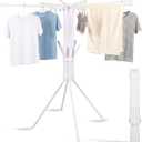Foldable Four-Legged Clothes Drying Rack Extendable with 16 Clips