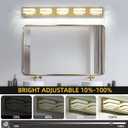 OKELI Crystal Vanity Lights LED Bathroom Vanity Light Fixture Over Mirror Modern Indoor Lamp, 6000K Cold White Dimmable, 5-Lights, 32W, ETL Listed