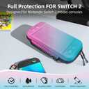 Switch 2 Carry Case Compatible with Nintendo Switch 2 Console,Large Capacity Switch 2 Travel Case, Portable Hard Travel Bag for Switch 2 Console & Accessories, 30 Game Card Slots (Pink Blue Gradient)