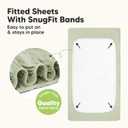 2-Pack Waterproof Baby Crib Sheets for Boys, Girls - 52x28 Viscose Derived from Bamboo Toddler Bed Sheet Neutral, Fitted Crib Mattress Protector Cover for Baby Bedding, Soft & Gentle (Avocado)