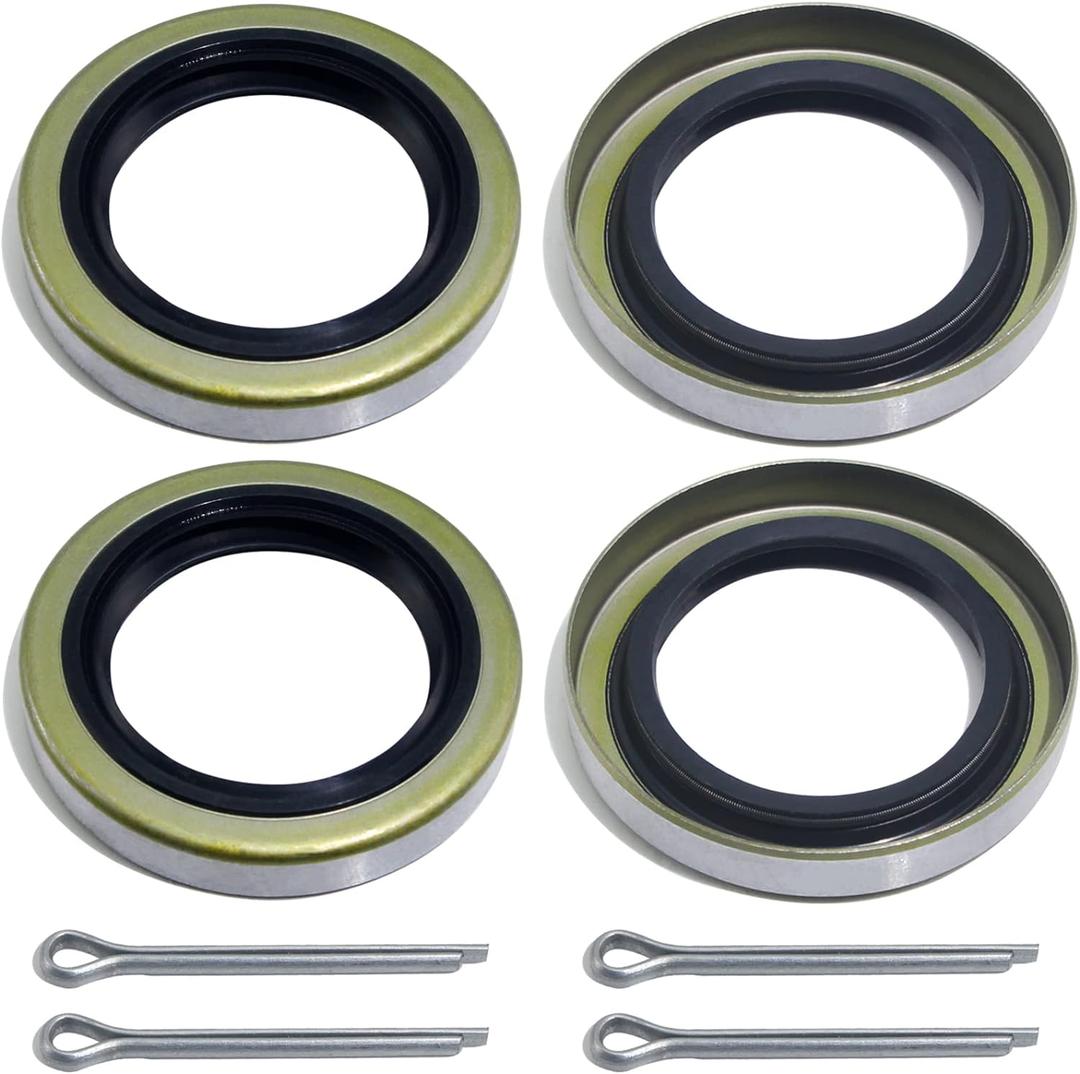 4pcs Trailer Axle Hub Wheel Grease Seals 1.719''I.D x 2.565''O.D with 4pcs Cotter Pins for Dexter 010-019-00 (10-19) Transcom 171255TB National 473336, 3500 lbs #84 Spindle E-Z Lube Axles