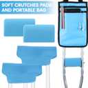 Threlaco 5 Pcs Crutch Padding and Bag for Armpits and Hand Grips, Soft Milk Fiber Crutch Pad Crutches Cushion Cover Accessories Sets for Underarm Armpits Handles(Blue)