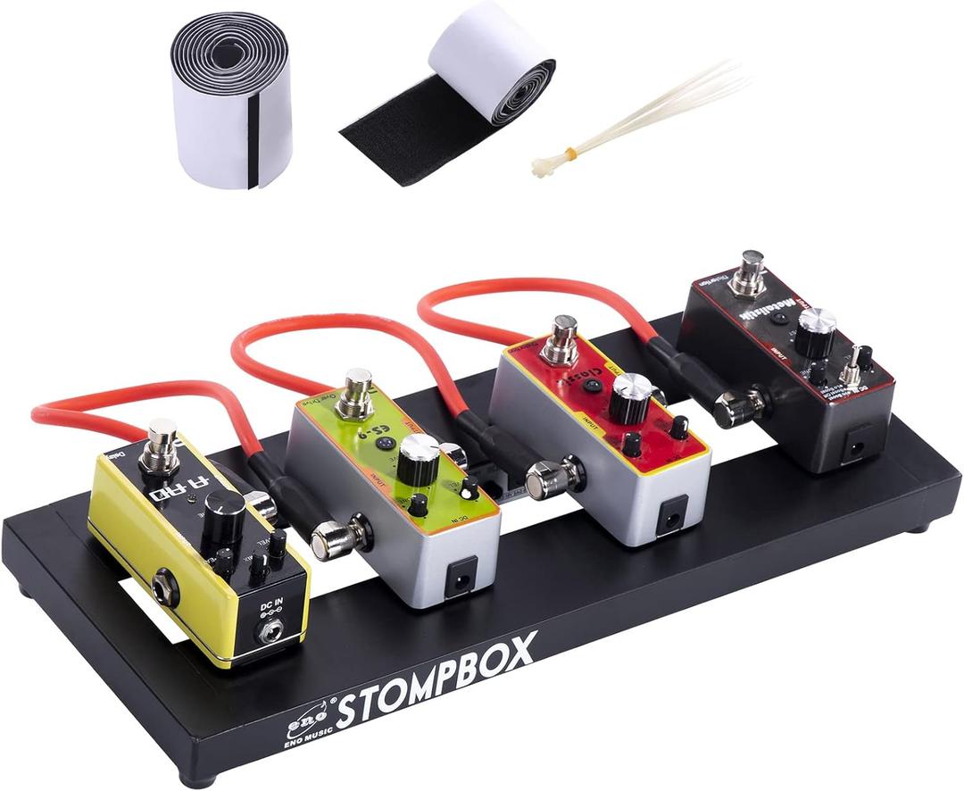 ENO MUSIC 14" Mini Pedal Board Guitar Effects Pedals Compact Small Pedalboard with Mountain Tape & Cable Tie