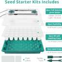 Seedfactor 2 Packs Seed Starter Tray with Grow Light, 40-Cell Seedling Starter Trays Kit with Automatic Timer, Adjustable Light, Full Spectrum, Humidity Dome, Seedling Tray for Plants Indoor-Clear