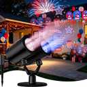 Independence Day Projector Lights Outdoor 4th of July Decorations Lights Projector with American Flag Patterns Waterproof Patriotic Projection Light for 250th Anniversary for Garden Party Decor