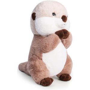 Riuhot Cute Otter Stuffed Animals Soft Sea Otter Plushie Toy 15.7" Christmas Birthday Party Plush Gift for Kids Children Girls Boys