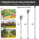 Hand Rake Long Handle - 74" Cultivator Weeding Rakes for Lifts Out Deep-Rooted Grass, 3-Tine Claw Rakes Heavy Duty Carbon Steel with D Grip for Digging Potato,Carrots,Loosens Soil