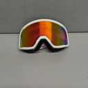 Ski/Snowboard Goggles for Men Women, OTG Snow Goggles Anti Fog 100% UV Protection Snowboarding Goggles (A01-white/Revo Red)