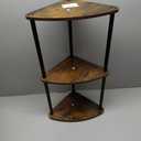 SONGMICS HOME Superfast Toolless Assembly, Corner Shelf Stand, 3-Tier Corner Standing Shelf, Living Room, Bedroom, Kitchen, 15 x 10.6 x 27.8 Inches, Rustic Brown ULBC620K01