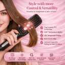 Speedy Precision Hair Straightener Brush Get Sleek Hair Literally in Minutes, Clear LED Screen Display 170-430F, Remembers Favorite Temp. Curved Design for Scalp Comfort. Hot Air Release