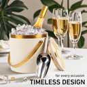 3L beige white Double Wall Insulated Stainless Steel Ice Bucket with scoop for Cocktail Bar,Metal Ice Bucket for freezer with Lid for parties.ice Container to Keep Ice Colder,bar cart accessories (EXP 05/09/29)