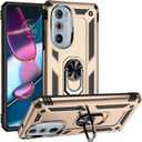 Case for Motorola Edge 30 Pro Case Cover,Magnetic Car Mount Bracket Shell Case for Motorola Moto Edge+ 2022 5G 2nd gen XT2201DL XT2201-3 XT2201-4 / Moto Edge 30 Pro XT2201-1 Case Gold