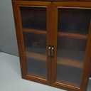 Vintage Countertop Cabinet14.5"x5.2"x18"Medicine Cabinet,Display Case with Organic Glass Door,Kitchen Cabinets with Drawers,Spice Cabinet,Apothecary Cabinet,Organization and Storage (Brown)