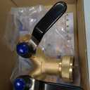 Brass Hose Splitter 2 Way Heavy Duty, Garden Hose Splitter with 304 Stainless Steel Long Handle, Brass Water Hose Splitter 2 Way Y Valve 3/4" GHT Thread