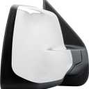 Passenger Right Side Door Mirror Power and Heated Glass Chrome Back Cover Manual Folding for Nissan NV1500 NV2500 NV3500 from 2012 to 2021